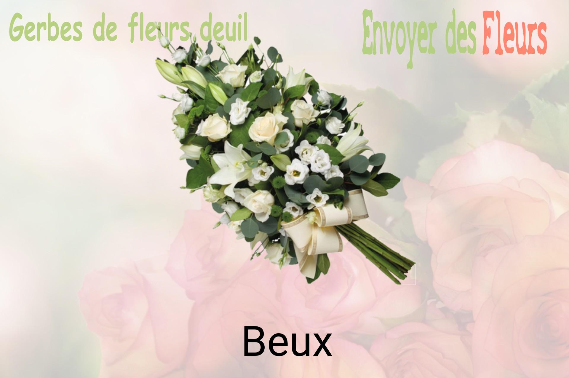 Gerbe de fleurs de deuil livrée à Beux